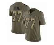 Youth Nike Miami Dolphins #77 Adam Joseph Duhe Limited Olive Camo 2017 Salute to Service NFL Jersey