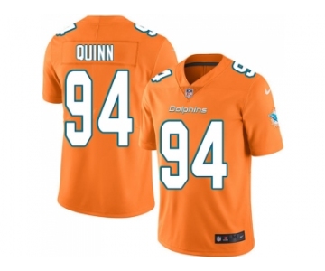 Youth Nike Miami Dolphins #94 Robert Quinn Orange Stitched NFL Limited Rush Jersey