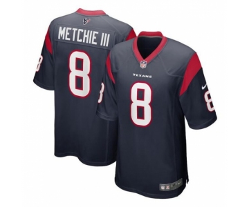 Men Houston Texans #8 John Metchie III Navy Stitched Game Football Jersey