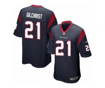 Men Nike Houston Texans #21 Marcus Gilchrist Game Navy Blue Team Color NFL Jersey