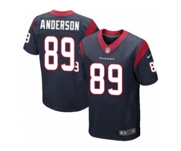 Men's Nike Houston Texans #89 Stephen Anderson Elite Navy Blue Team Color NFL Jersey