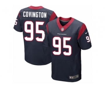 Men's Nike Houston Texans #95 Christian Covington Elite Navy Blue Team Color NFL Jersey