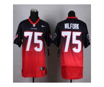 nike jerseys houston texans #75 wilfork red-blue [Elite drift fashion][second version]