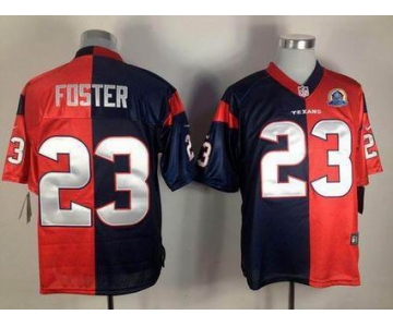 nike nfl jerseys houston texans #23 foster red-blue[Elite split 50th Patch]