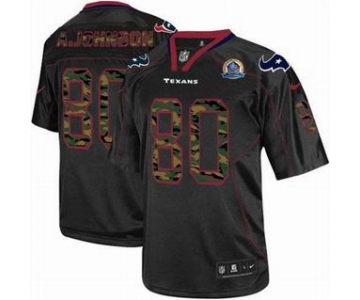 nike nfl jerseys houston texans #80 a.johnson black[camo fashion Elite 50th Patch]