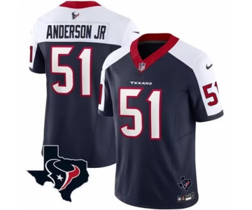 Men Houston Texans #51 Will Anderson Jr White Navy 2023 F U S E Vapor Untouchable Limited Stitched Football Jersey