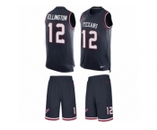 Men Nike Houston Texans #12 Bruce Ellington Limited Navy Blue Tank Top Suit NFL Jersey