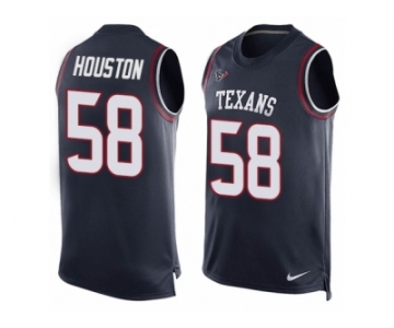 Men Nike Houston Texans #58 Lamarr Houston Limited Navy Blue Player Name & Number Tank Top NFL Jersey