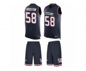 Men Nike Houston Texans #58 Lamarr Houston Limited Navy Blue Tank Top Suit NFL Jersey