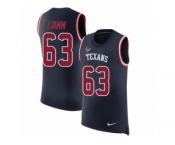 Men Nike Houston Texans #63 Kendall Lamm Navy Blue Rush Player Name & Number Tank Top NFL Jerse