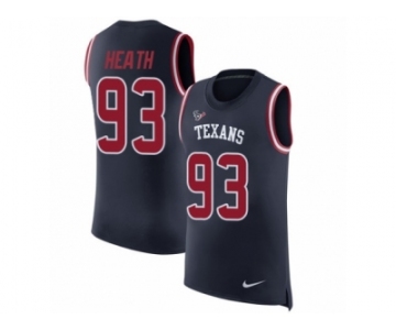 Men Nike Houston Texans #93 Joel Heath Navy Blue Rush Player Name & Number Tank Top NFL Jersey