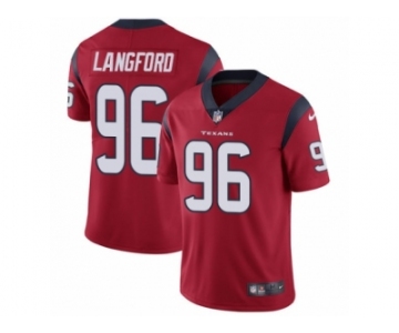 Men Nike Houston Texans #96 Kendall Langford Red Alternate Vapor Untouchable Limited Player NFL Jersey