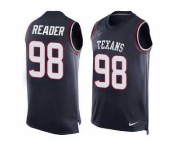 Men Nike Houston Texans #98 D.J. Reader Limited Navy Blue Player Name & Number Tank Top NFL Jersey