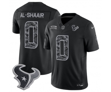 Men's Houston Texans #0 Azeez Al-Shaair Black F.U.S.E. 2026 Salute to Service Limited Football Stitched Jersey