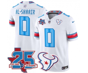 Men's Houston Texans #0 Azeez Al-Shaair White 2026 25th Anniversary Patch F.U.S.E. Rivalries Collection Limited Football Stitched Jersey