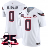 Men's Houston Texans #0 Azeez Al-Shaair White 2026 With 25th Anniversary Patch And 4-Star C Patch F.U.S.E. Vapor Limited Football Stitched Jersey Men's Houston Texans #0 Azeez Al-Shaair White 2026 With 25th Anniversary Patch And 4-Star C Patch F.U.S.E. Vapor Limited Football Stitched Jersey