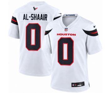 Men's Houston Texans #0 Azeez Al-Shaair White Vapor Limited Football Stitched Jersey