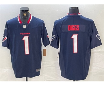 Men's Houston Texans #1 Stefon Diggs Navy F.U.S.E. Vapor Limited Football Stitched Jersey