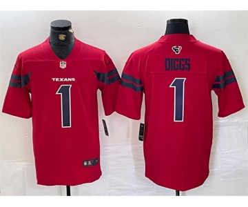 Men's Houston Texans #1 Stefon Diggs Red Vapor Untouchable Stitched Football Jersey