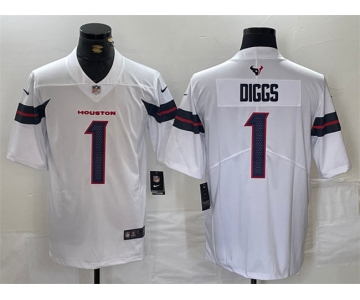 Men's Houston Texans #1 Stefon Diggs White Vapor Untouchable Stitched Football Jersey