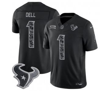 Men's Houston Texans #1 Tank Dell Black F.U.S.E. 2026 Salute to Service Limited Football Stitched Jersey