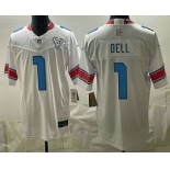 Men's Houston Texans #1 Tank Dell White 2026 FUSE Rivalries Collection Limited Stitched Jersey Men's Houston Texans #1 Tank Dell White 2026 FUSE Rivalries Collection Limited Stitched Jersey