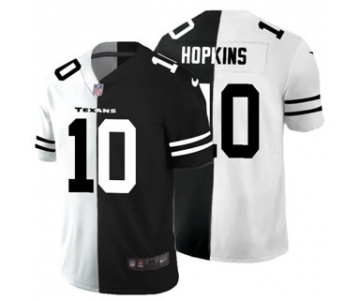 Men's Houston Texans #10 DeAndre Hopkins Black V White Peace Split Vapor Untouchable Limited Football Jersey