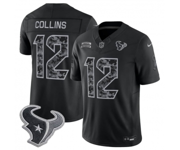 Men's Houston Texans #12 Nico Collins Black F.U.S.E. 2026 Salute to Service Limited Football Stitched Jersey