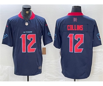 Men's Houston Texans #12 Nico Collins Navy 2nd Alternate F.U.S.E. Vapor Limited Football Stitched Jersey