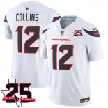 Men's Houston Texans #12 Nico Collins White 2026 F.U.S.E. With 25th Anniversary Patch Limited Football Stitched Jersey Men's Houston Texans #12 Nico Collins White 2026 F.U.S.E. With 25th Anniversary Patch Limited Football Stitched Jersey