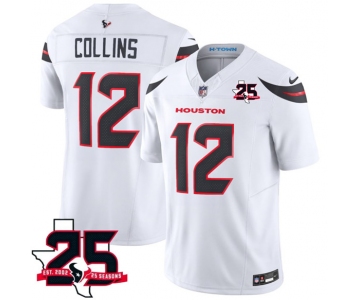 Men's Houston Texans #12 Nico Collins White 2026 F.U.S.E. With 25th Anniversary Patch Limited Football Stitched Jersey