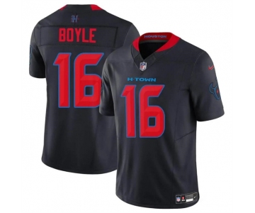 Men's Houston Texans #16 Tim Boyle Navy 2024 2nd Alternate F.U.S.E Vapor Stitched Jersey