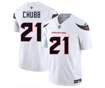 Men's Houston Texans #21 Nick Chubb White 2025 F.U.S.E. Vapor Limited Football Stitched Jersey