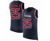 Men's Houston Texans #25 Duke Johnson Jr Navy Blue Rush Player Name & Number Tank Top Football Jersey