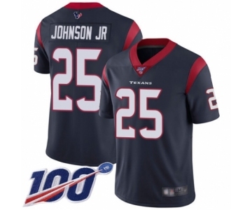 Men's Houston Texans #25 Duke Johnson Jr Navy Blue Team Color Vapor Untouchable Limited Player 100th Season Football Jersey
