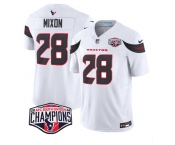 Men's Houston Texans #28 Joe Mixon White F.U.S.E. 2024 AFC South Division Champions Vapor Limited Stitched Football Jersey