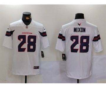 Men's Houston Texans #28 Joe Mixon White Vapor Untouchable Stitched Football Jersey