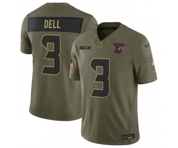 Men's Houston Texans #3 Tank Dell Olive 2025 F.U.S.E. Salute to Service Limited Football Stitched Jersey