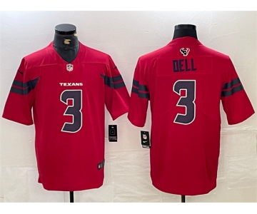 Men's Houston Texans #3 Tank Dell Red Vapor Untouchable Stitched Football Jersey
