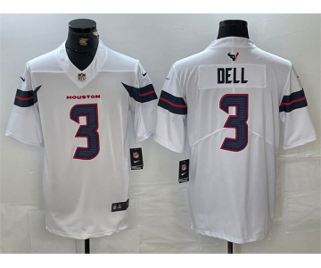 Men's Houston Texans #3 Tank Dell White Vapor Untouchable Stitched Football Jersey