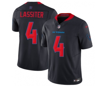 Men's Houston Texans #4 Kamari Lassiter Navy 2nd Alternate 2025 F.U.S.E. Vapor Limited Football Stitched Jersey