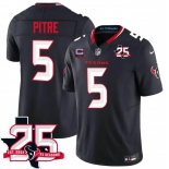 Men's Houston Texans #5 Jalen Pitre Navy 2nd Alternate 2026 With 25th Anniversary Patch And 2-Star C Patch F.U.S.E. Vapor Limited Football Stitched Jersey Men's Houston Texans #5 Jalen Pitre Navy 2nd Alternate 2026 With 25th Anniversary Patch And 2-Star C Patch F.U.S.E. Vapor Limited Football Stitched Jersey