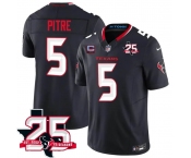 Men's Houston Texans #5 Jalen Pitre Navy 2nd Alternate 2026 With 25th Anniversary Patch And 2-Star C Patch F.U.S.E. Vapor Limited Football Stitched Jersey Men's Houston Texans #5 Jalen Pitre Navy 2nd Alternate 2026 With 25th Anniversary Patch And 2-Star C Patch F.U.S.E. Vapor Limited Football Stitched Jersey