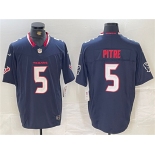 Men's Houston Texans #5 Jalen Pitre Navy F.U.S.E. Vapor Limited Football Stitched Jersey