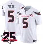 Men's Houston Texans #5 Jalen Pitre White 2026 With 25th Anniversary Patch And 2-Star C Patch F.U.S.E. Vapor Limited Football Stitched Jersey Men's Houston Texans #5 Jalen Pitre White 2026 With 25th Anniversary Patch And 2-Star C Patch F.U.S.E. Vapor Limited Football Stitched Jersey