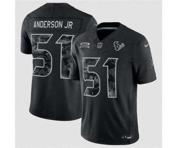 Men's Houston Texans #51 Will Anderson Jr. Black F.U.S.E. 2026 Salute to Service Limited Football Stitched Jersey