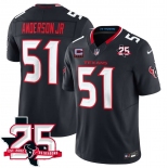 Men's Houston Texans #51 Will Anderson Jr Navy 2nd Alternate 2026 With 25th Anniversary Patch And 4-Star C Patch F.U.S.E. Vapor Limited Football Stitched J Men's Houston Texans #51 Will Anderson Jr Navy 2nd Alternate 2026 With 25th Anniversary Patch And 4-Star C Patch F.U.S.E. Vapor Limited Football Stitched J