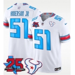 Men's Houston Texans #51 Will Anderson Jr. White 2026 F.U.S.E. Rivalries Collection With 25th Anniversary Patch Limited Football Stitched Jersey Men's Houston Texans #51 Will Anderson Jr. White 2026 F.U.S.E. Rivalries Collection With 25th Anniversary Patch Limited Football Stitched Jersey