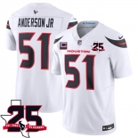 Men's Houston Texans #51 Will Anderson Jr White 2026 With 25th Anniversary Patch And 4-Star C Patch F.U.S.E. Vapor Limited Football Stitched Jersey Men's Houston Texans #51 Will Anderson Jr White 2026 With 25th Anniversary Patch And 4-Star C Patch F.U.S.E. Vapor Limited Football Stitched Jersey