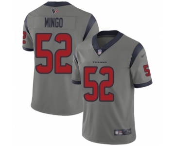 Men's Houston Texans #52 Barkevious Mingo Limited Gray Inverted Legend Football Jersey